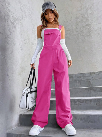 1pc Flap Pocket Overalls