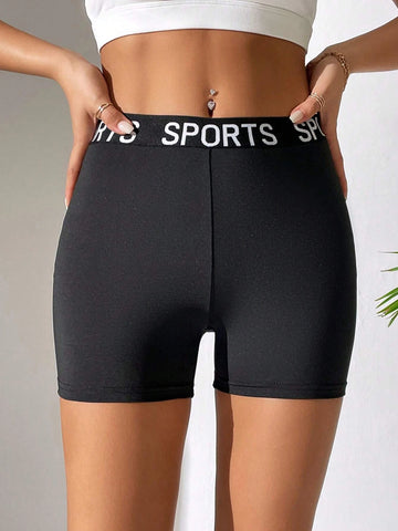 PETITE Letter Graphic Biker Shorts