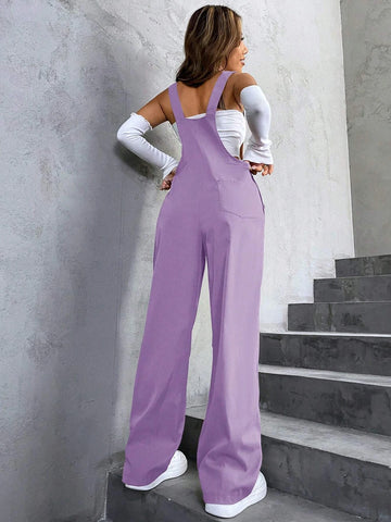 1pc Flap Pocket Overalls