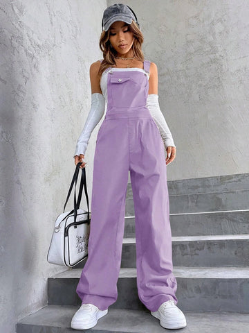 1pc Flap Pocket Overalls