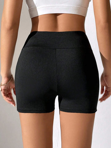 PETITE Wideband Waist Biker Shorts With Phone Pocket