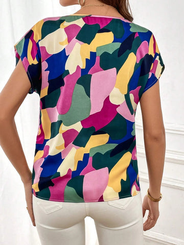 Unity Allover Print Batwing Sleeve Blouse
