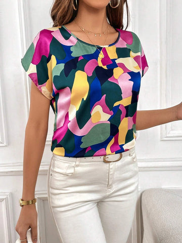 Unity Allover Print Batwing Sleeve Blouse
