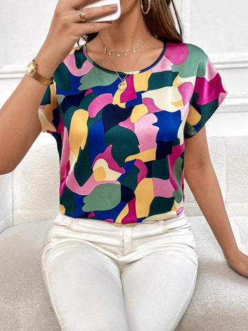 Unity Allover Print Batwing Sleeve Blouse
