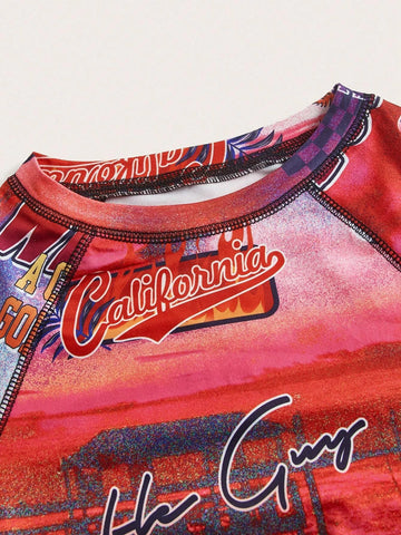 ICON Letter Graphic Raglan Sleeve Crop Tee