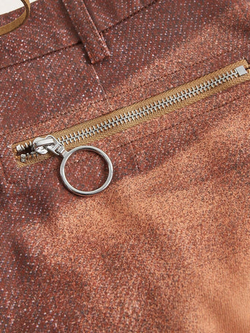 ICON Lace Up Front O-ring Zipper Skirt