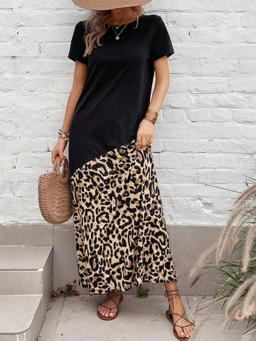 EMERY ROSE Leopard Print Tee Dress