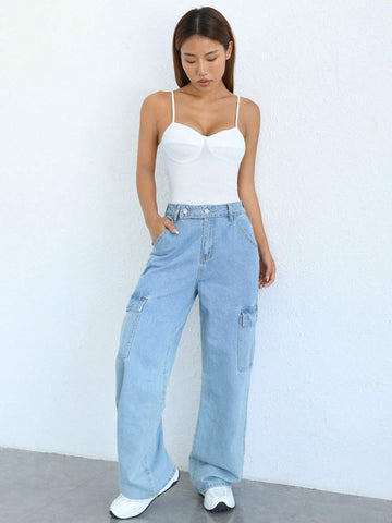 Solid Bustier Cami Bodysuit