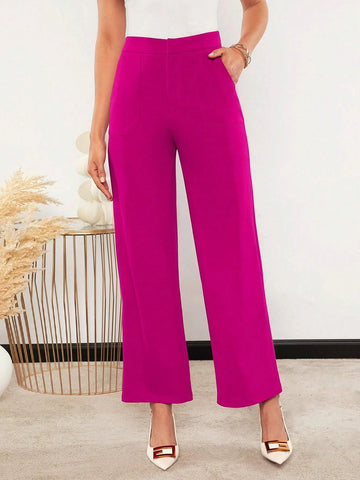 EMERY ROSE Solid Slant Pocket Pants Without Belt