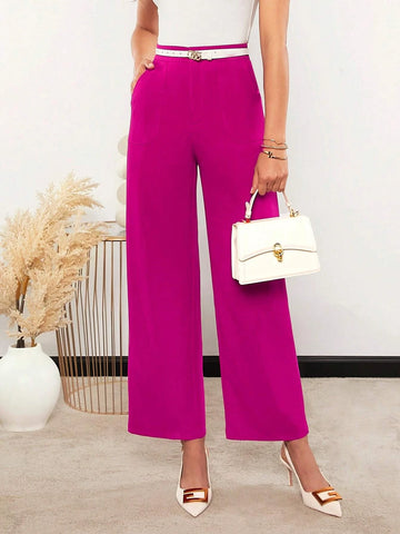 EMERY ROSE Solid Slant Pocket Pants Without Belt