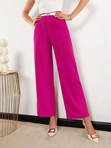 EMERY ROSE Solid Slant Pocket Pants Without Belt