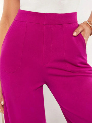 EMERY ROSE Solid Slant Pocket Pants Without Belt