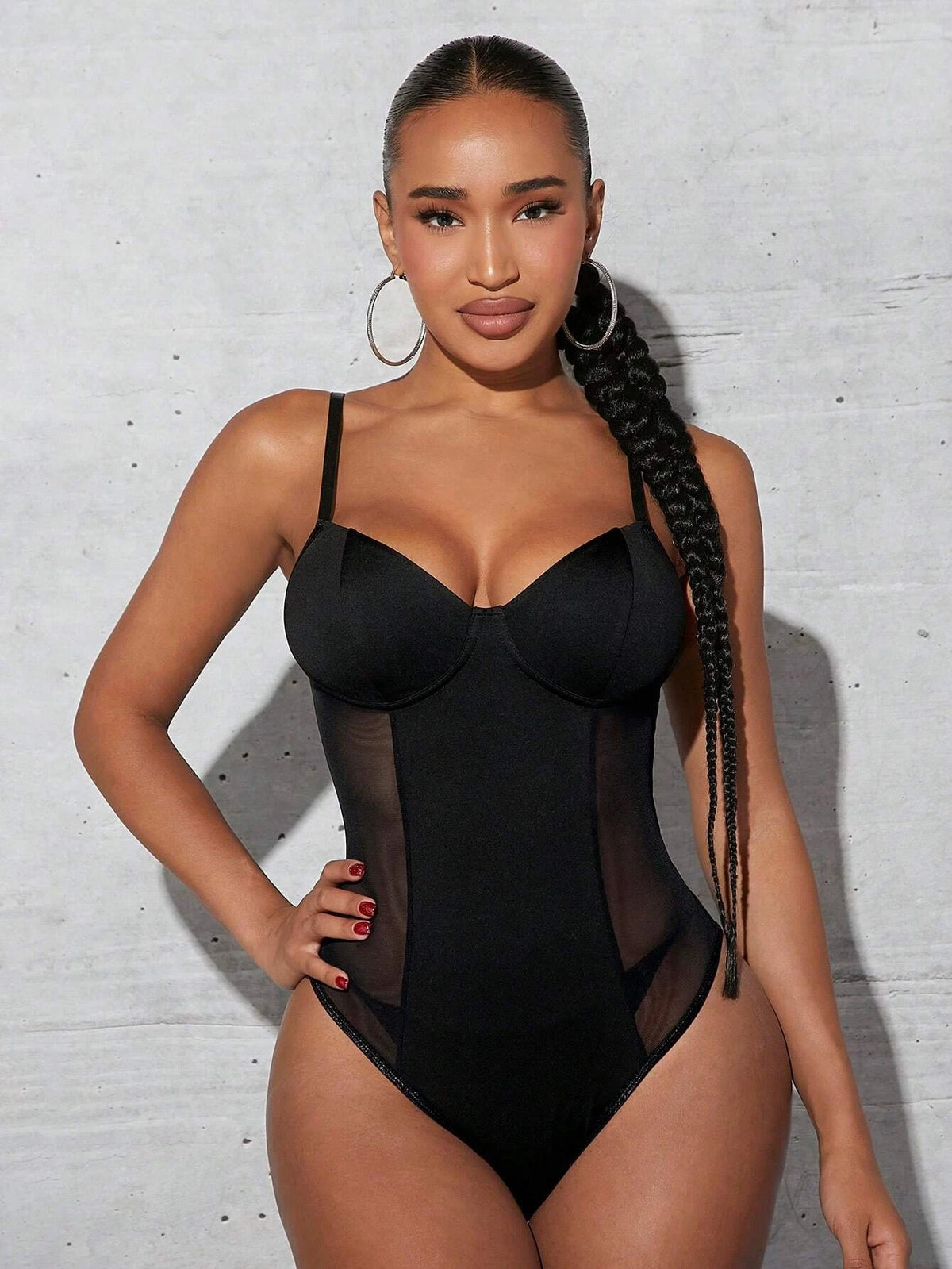 Solid Bustier Cami Bodysuit