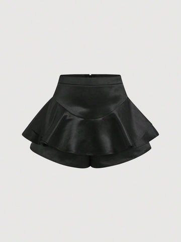 MOD Ruffle Trim Layer Hem Skort
