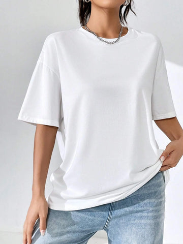 Wave & Japanese Letter Graphic Drop Shoulder Tee