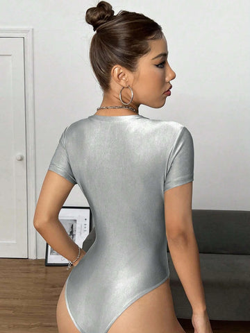 Solid Round Neck Bodysuit