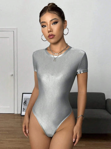 Solid Round Neck Bodysuit