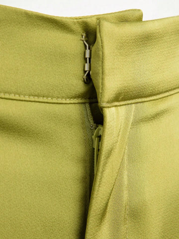 Satin Flap Pocket Side Wide Leg Cargo Pants