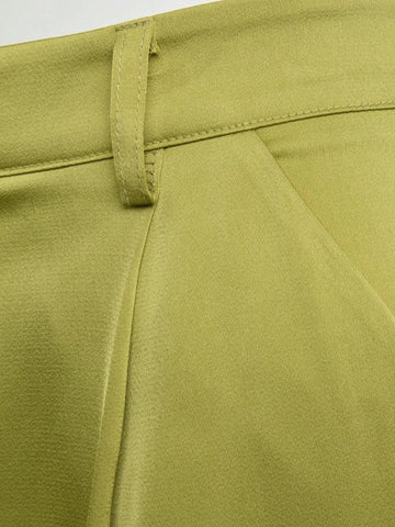 Satin Flap Pocket Side Wide Leg Cargo Pants