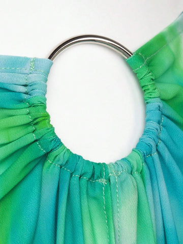 Tie Dye Crisscross Tie Back Tube Top & Split Thigh Skirt