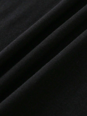 EMERY ROSE Letter & Palm Tree Print Tee