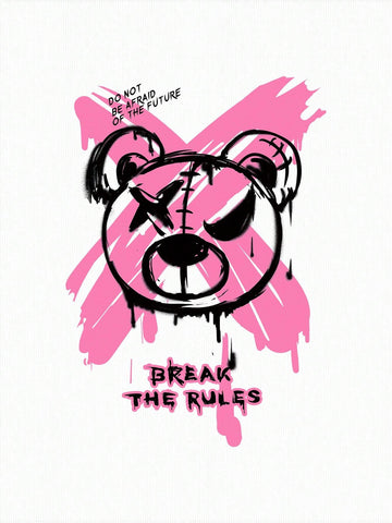 EZwear Bear And Slogan Graphic Drop Shoulder Tee