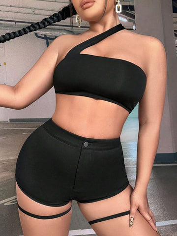 SXY Solid Garter Shorts