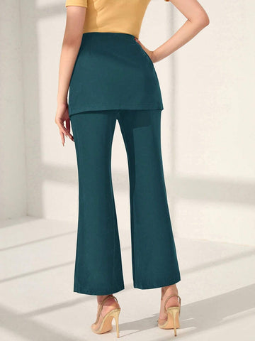 Mulvari Button Front Split Hem Flare Leg Pants