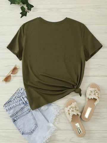 EMERY ROSE Slogan Graphic Tee