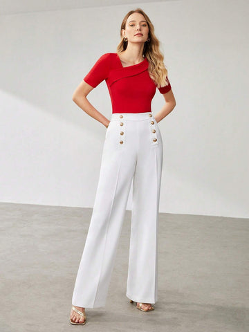 MOTF PREMIUM ASYMMETRIC VISCOSE-BLEND TOP