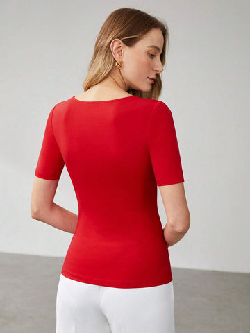 MOTF PREMIUM ASYMMETRIC VISCOSE-BLEND TOP