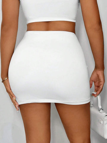 SXY Twist Front Bodycon Skirt