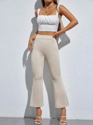 PETITE High Waist Split Hem Flare Leg Pants