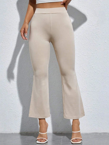 PETITE High Waist Split Hem Flare Leg Pants