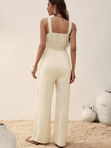 EMERY ROSE Solid Wide Leg Jumpsuit