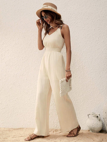 EMERY ROSE Solid Wide Leg Jumpsuit