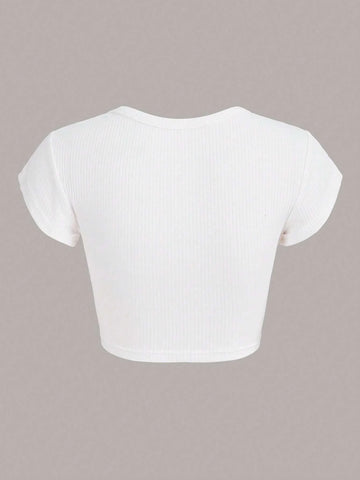 ICON Slogan Embroidery Crop Tee