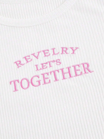 ICON Slogan Embroidery Crop Tee