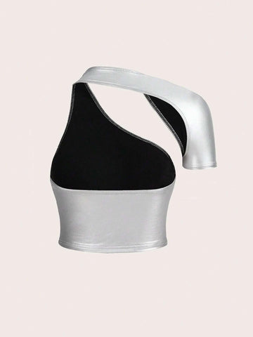 ICON Asymmetrical Neck Crop Tee