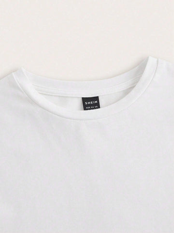 EZwear Dog & Slogan Graphic Crop Tee