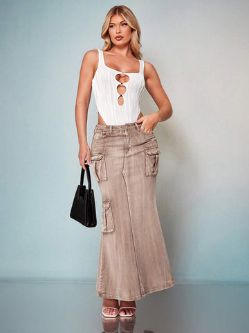 Cut Out Front High Cut Tank Bodysuit