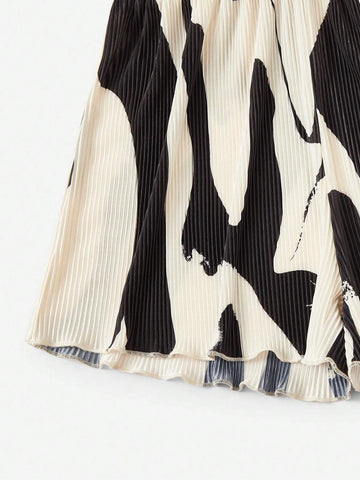 Unity Graphic Print Paperbag Waist Plisse Shorts