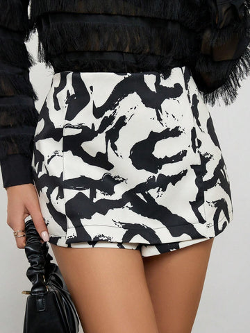 Unity Allover Print High Waist Skort