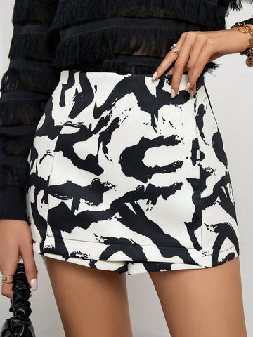 Unity Allover Print High Waist Skort