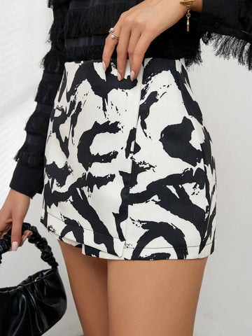 Unity Allover Print High Waist Skort