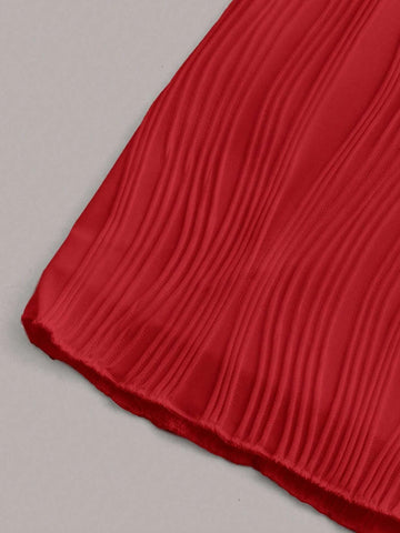 Twist Front Asymmetrical Hem Crop Tube Top & Bodycon Skirt