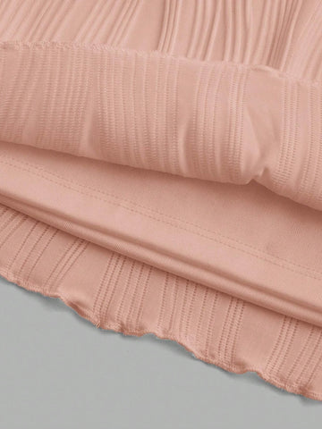 Twist Front Asymmetrical Hem Crop Tube Top & Bodycon Skirt