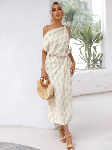 Unity Allover Print Knot Side Wrap Skirt