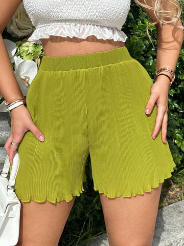 SXY Lettuce Trim Solid Shorts