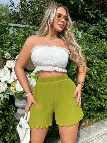 SXY Lettuce Trim Solid Shorts